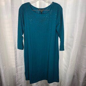 Tommy Bahama Sequin Teal Green Blue Mini Dress size Large NWT